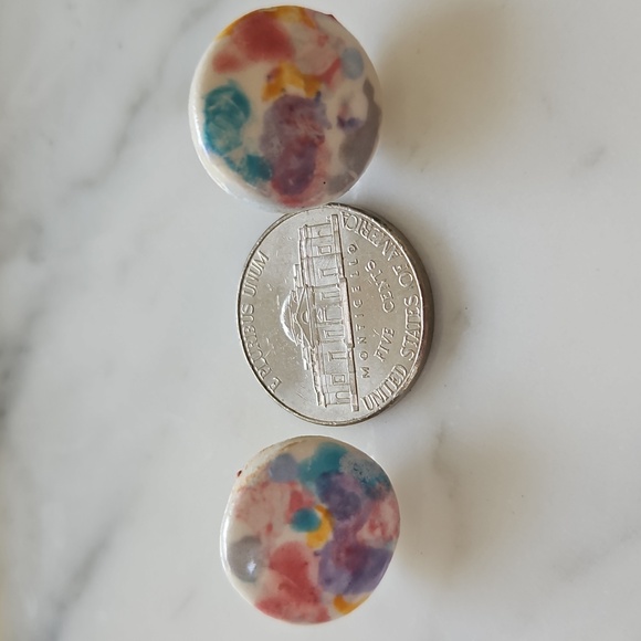 Vintage Artisan Signed Stud Earrings - Picture 5 of 5